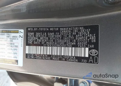 2008 Toyota Matrix из США, поврежденный, VIN 2T1KR32E88C697766